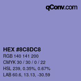 Color code: HEX #8C8DC8 | qconv.com