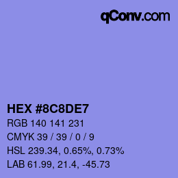 Color code: HEX #8C8DE7 | qconv.com