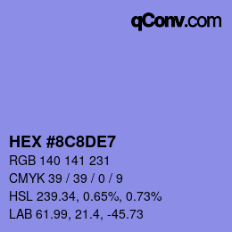 Color code: HEX #8C8DE7 | qconv.com