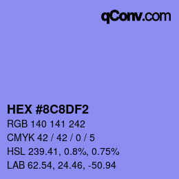 Color code: HEX #8C8DF2 | qconv.com