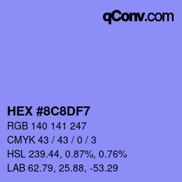 Color code: HEX #8C8DF7 | qconv.com