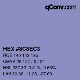 Color code: HEX #8C8EC3 | qconv.com