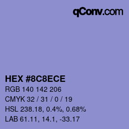 Código de color: HEX #8C8ECE | qconv.com