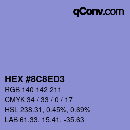 カラーコード: HEX #8C8ED3 | qconv.com