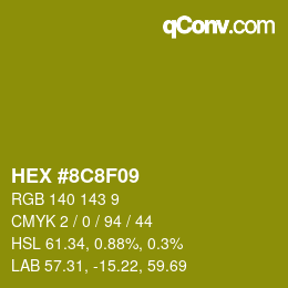 カラーコード: HEX #8C8F09 | qconv.com