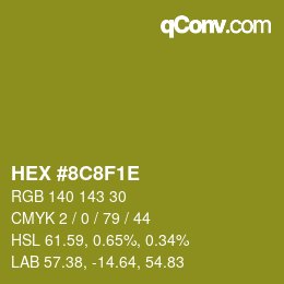 Color code: HEX #8C8F1E | qconv.com