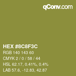 Color code: HEX #8C8F3C | qconv.com