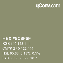 Color code: HEX #8C8F6F | qconv.com