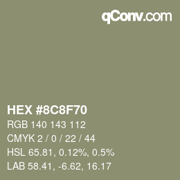 颜色代码: HEX #8C8F70 | qconv.com