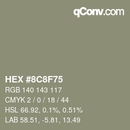 颜色代码: HEX #8C8F75 | qconv.com