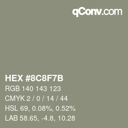 カラーコード: HEX #8C8F7B | qconv.com