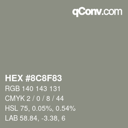 Color code: HEX #8C8F83 | qconv.com