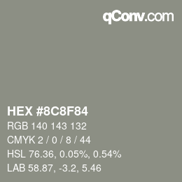 Color code: HEX #8C8F84 | qconv.com