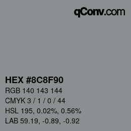 Color code: HEX #8C8F90 | qconv.com