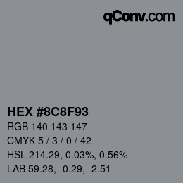 Color code: HEX #8C8F93 | qconv.com