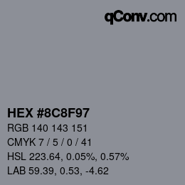 Color code: HEX #8C8F97 | qconv.com