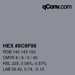 Color code: HEX #8C8F98 | qconv.com