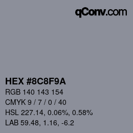 Color code: HEX #8C8F9A | qconv.com