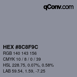 颜色代码: HEX #8C8F9C | qconv.com