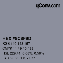 Color code: HEX #8C8F9D | qconv.com