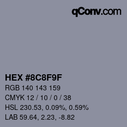 カラーコード: HEX #8C8F9F | qconv.com