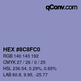 Color code: HEX #8C8FC0 | qconv.com