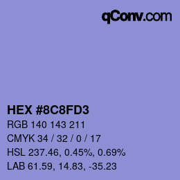 カラーコード: HEX #8C8FD3 | qconv.com