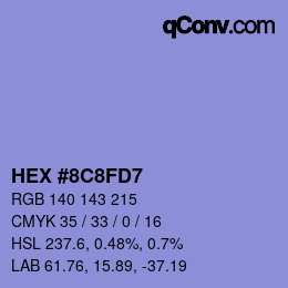 Color code: HEX #8C8FD7 | qconv.com