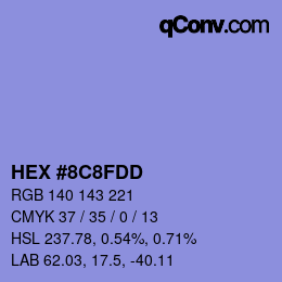 カラーコード: HEX #8C8FDD | qconv.com
