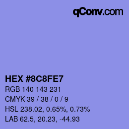 Color code: HEX #8C8FE7 | qconv.com