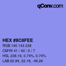 颜色代码: HEX #8C8FEE | qconv.com