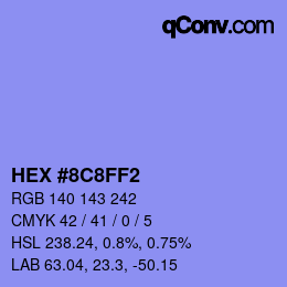 Color code: HEX #8C8FF2 | qconv.com