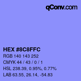 カラーコード: HEX #8C8FFC | qconv.com