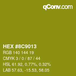 カラーコード: HEX #8C9013 | qconv.com