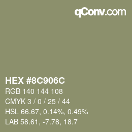 Color code: HEX #8C906C | qconv.com