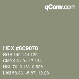 Color code: HEX #8C9078 | qconv.com
