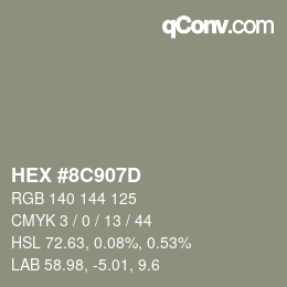 カラーコード: HEX #8C907D | qconv.com