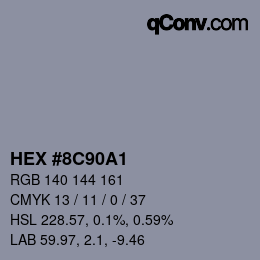 Color code: HEX #8C90A1 | qconv.com