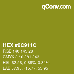Color code: HEX #8C911C | qconv.com