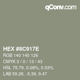 Color code: HEX #8C917E | qconv.com