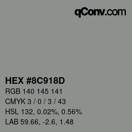 Color code: HEX #8C918D | qconv.com