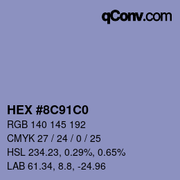 Color code: HEX #8C91C0 | qconv.com