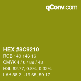 カラーコード: HEX #8C9210 | qconv.com