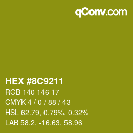 カラーコード: HEX #8C9211 | qconv.com