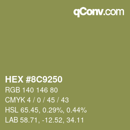 カラーコード: HEX #8C9250 | qconv.com