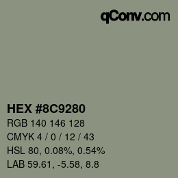 Color code: HEX #8C9280 | qconv.com