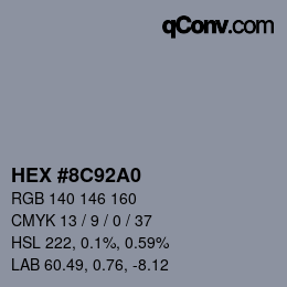 Color code: HEX #8C92A0 | qconv.com