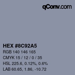 Color code: HEX #8C92A5 | qconv.com