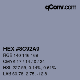 Color code: HEX #8C92A9 | qconv.com