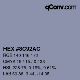 Código de color: HEX #8C92AC | qconv.com